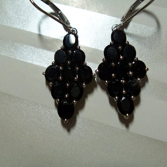 Black Spinel Earrings - Picture 3 of 6